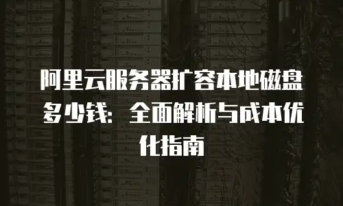 阿里云服务器扩容本地磁盘多少钱：全面解析与成本优化指南