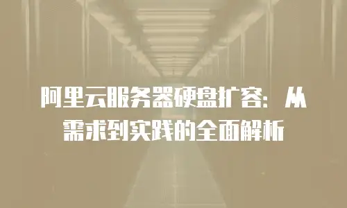 阿里云服务器硬盘扩容：从需求到实践的全面解析