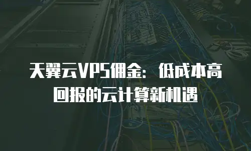 天翼云VPS佣金：低成本高回报的云计算新机遇