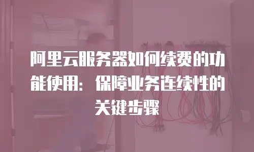 阿里云服务器如何续费的功能使用：保障业务连续性的关键步骤