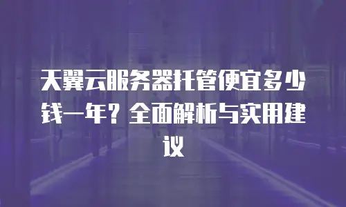 天翼云服务器托管便宜多少钱一年？全面解析与实用建议