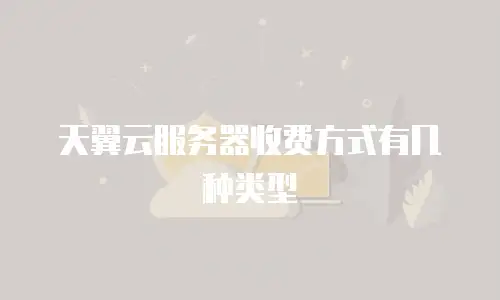 天翼云服务器收费方式有几种类型
