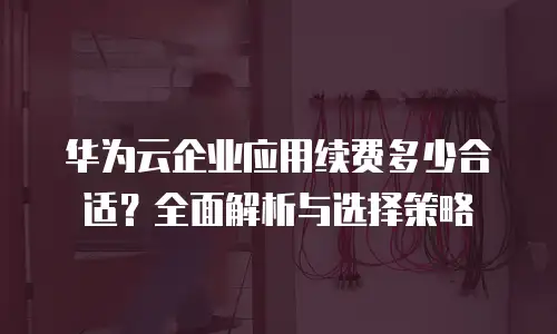 华为云企业应用续费多少合适？全面解析与选择策略