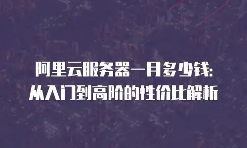 阿里云服务器一月多少钱：从入门到高阶的性价比解析