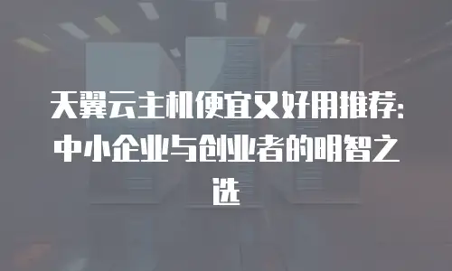 天翼云主机便宜又好用推荐：中小企业与创业者的明智之选