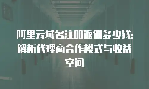 阿里云域名注册返佣多少钱：解析代理商合作模式与收益空间