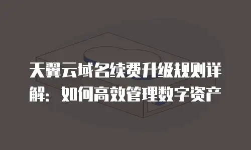 天翼云域名续费升级规则详解：如何高效管理数字资产