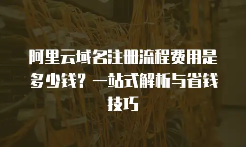 阿里云域名注册流程费用是多少钱？一站式解析与省钱技巧