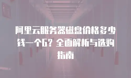 阿里云服务器磁盘价格多少钱一个G？全面解析与选购指南
