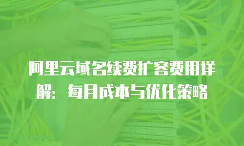 阿里云域名续费扩容费用详解：每月成本与优化策略