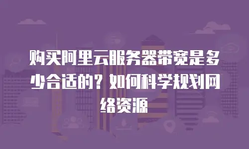 购买阿里云服务器带宽是多少合适的？如何科学规划网络资源
