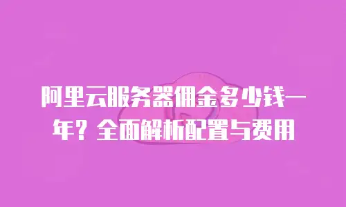 阿里云服务器佣金多少钱一年？全面解析配置与费用