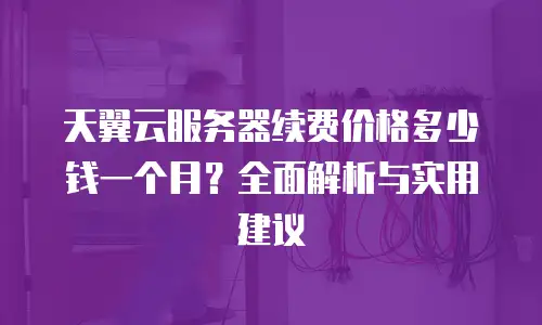天翼云服务器续费价格多少钱一个月？全面解析与实用建议