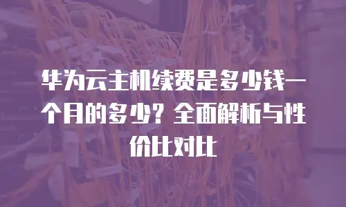 华为云主机续费是多少钱一个月的多少？全面解析与性价比对比