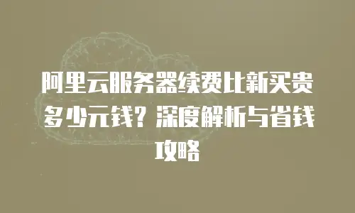 阿里云服务器续费比新买贵多少元钱？深度解析与省钱攻略