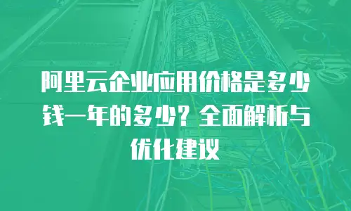 阿里云企业应用价格是多少钱一年的多少？全面解析与优化建议
