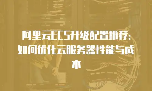 阿里云ECS升级配置推荐：如何优化云服务器性能与成本