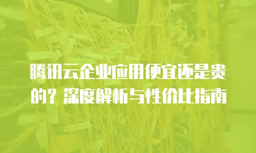 腾讯云企业应用便宜还是贵的？深度解析与性价比指南