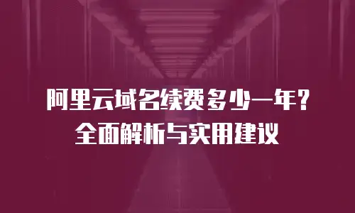 阿里云域名续费多少一年？全面解析与实用建议