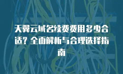 天翼云域名续费费用多少合适？全面解析与合理选择指南