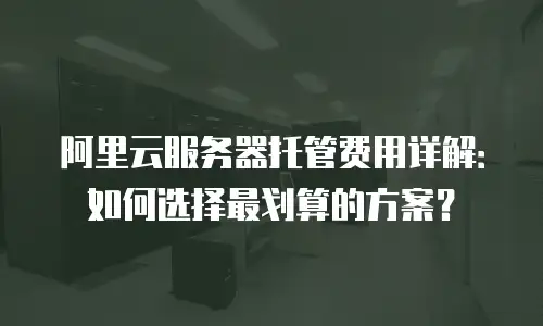 阿里云服务器托管费用详解：如何选择最划算的方案？