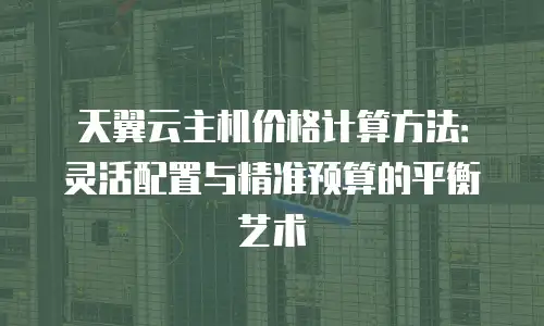 天翼云主机价格计算方法：灵活配置与精准预算的平衡艺术