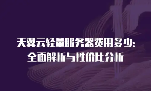天翼云轻量服务器费用多少：全面解析与性价比分析