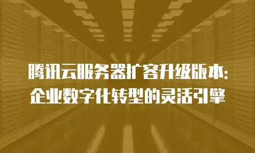 腾讯云服务器扩容升级版本：企业数字化转型的灵活引擎