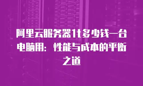 阿里云服务器1t多少钱一台电脑用：性能与成本的平衡之道