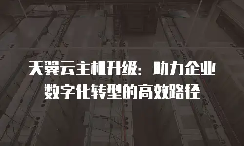 天翼云主机升级：助力企业数字化转型的高效路径