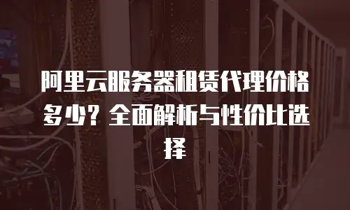 阿里云服务器租赁代理价格多少？全面解析与性价比选择