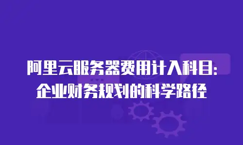 阿里云服务器费用计入科目：企业财务规划的科学路径