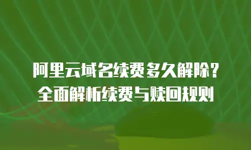 阿里云域名续费多久解除？全面解析续费与赎回规则