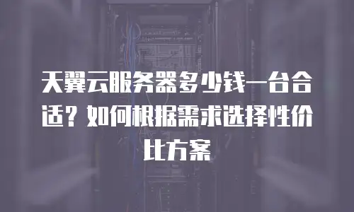 天翼云服务器多少钱一台合适？如何根据需求选择性价比方案