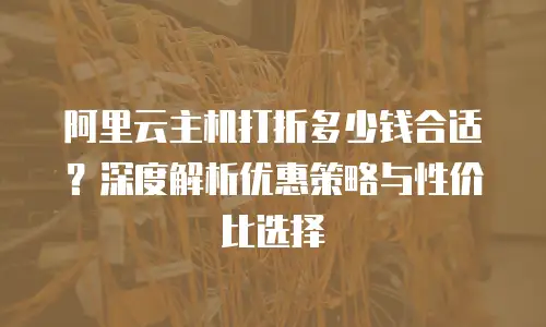 阿里云主机打折多少钱合适？深度解析优惠策略与性价比选择