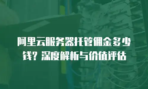 阿里云服务器托管佣金多少钱？深度解析与价值评估