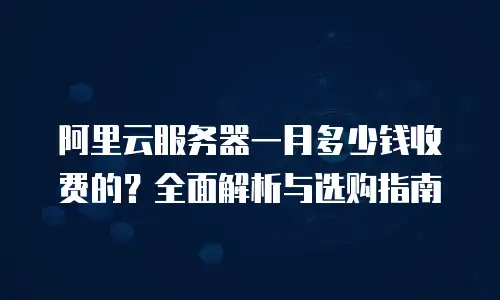 阿里云服务器一月多少钱收费的？全面解析与选购指南