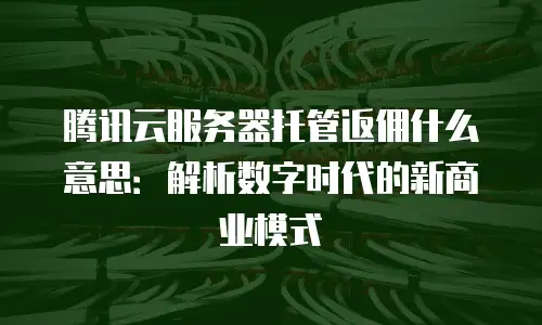 腾讯云服务器托管返佣什么意思：解析数字时代的新商业模式