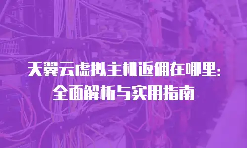 天翼云虚拟主机返佣在哪里：全面解析与实用指南