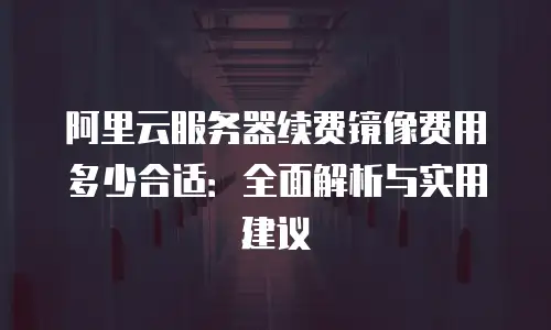阿里云服务器续费镜像费用多少合适：全面解析与实用建议