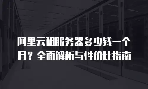 阿里云租服务器多少钱一个月？全面解析与性价比指南