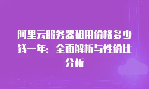 阿里云服务器租用价格多少钱一年：全面解析与性价比分析