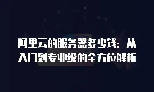 阿里云的服务器多少钱：从入门到专业级的全方位解析