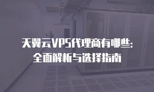 天翼云VPS代理商有哪些：全面解析与选择指南