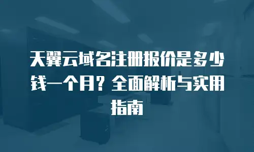 天翼云域名注册报价是多少钱一个月？全面解析与实用指南