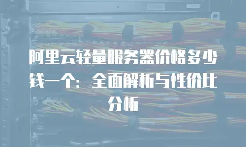 阿里云轻量服务器价格多少钱一个：全面解析与性价比分析