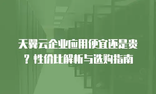 天翼云企业应用便宜还是贵？性价比解析与选购指南