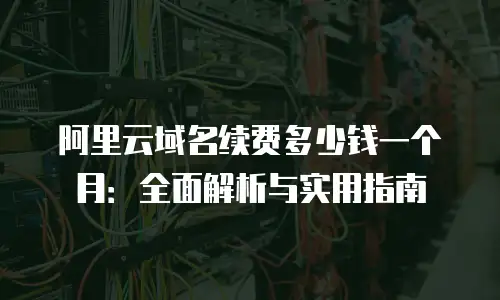 阿里云域名续费多少钱一个月：全面解析与实用指南