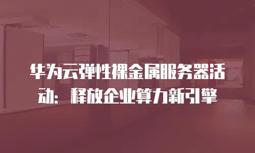 华为云弹性裸金属服务器活动：释放企业算力新引擎