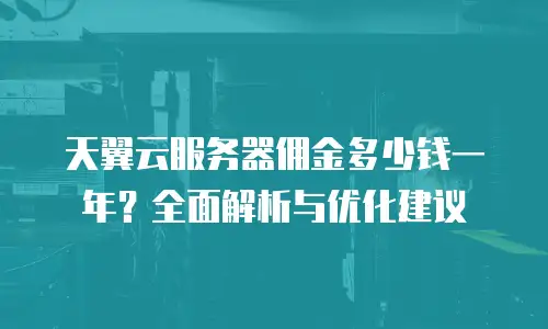 天翼云服务器佣金多少钱一年？全面解析与优化建议